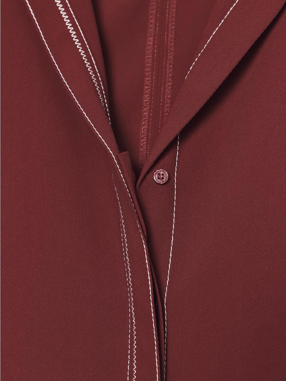 Zara Red Oversized Button-Front Top - Picture 6 of 12